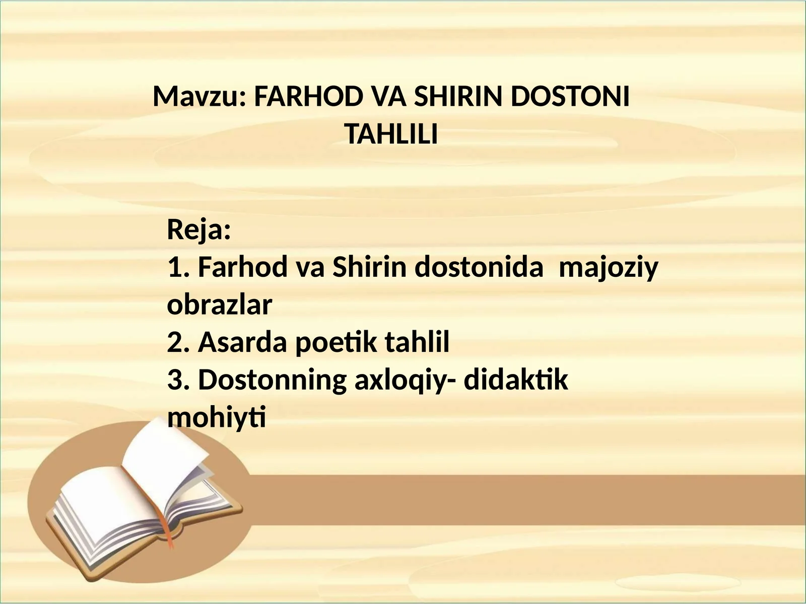 FARHOD VA SHIRIN DOSTONI TAHLILI
