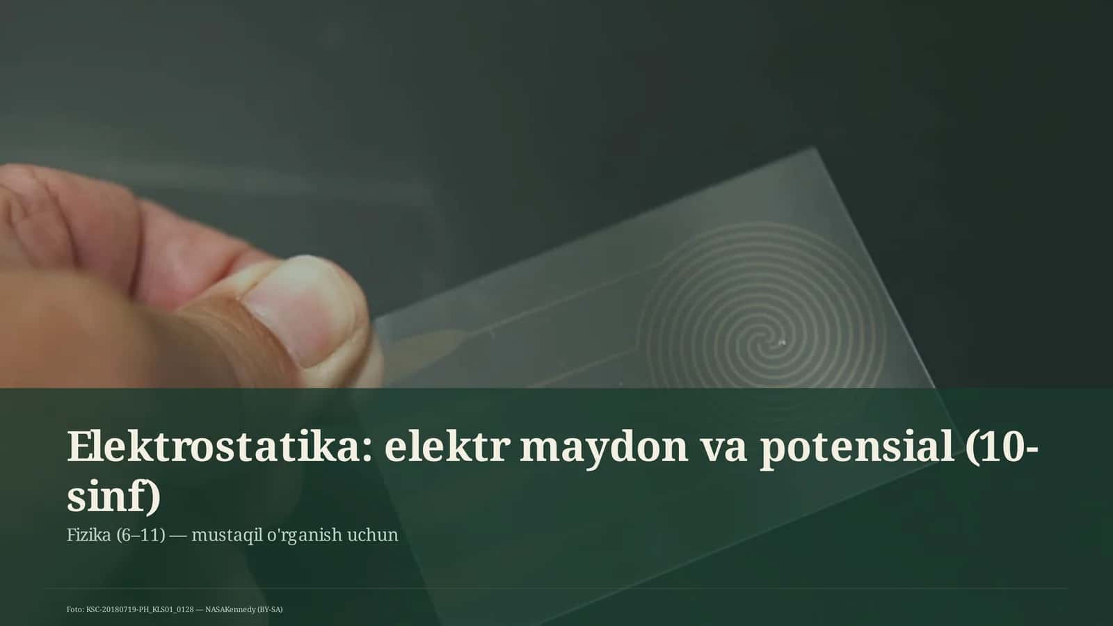 Elektrostatika: elektr maydon va potensial (10-sinf)