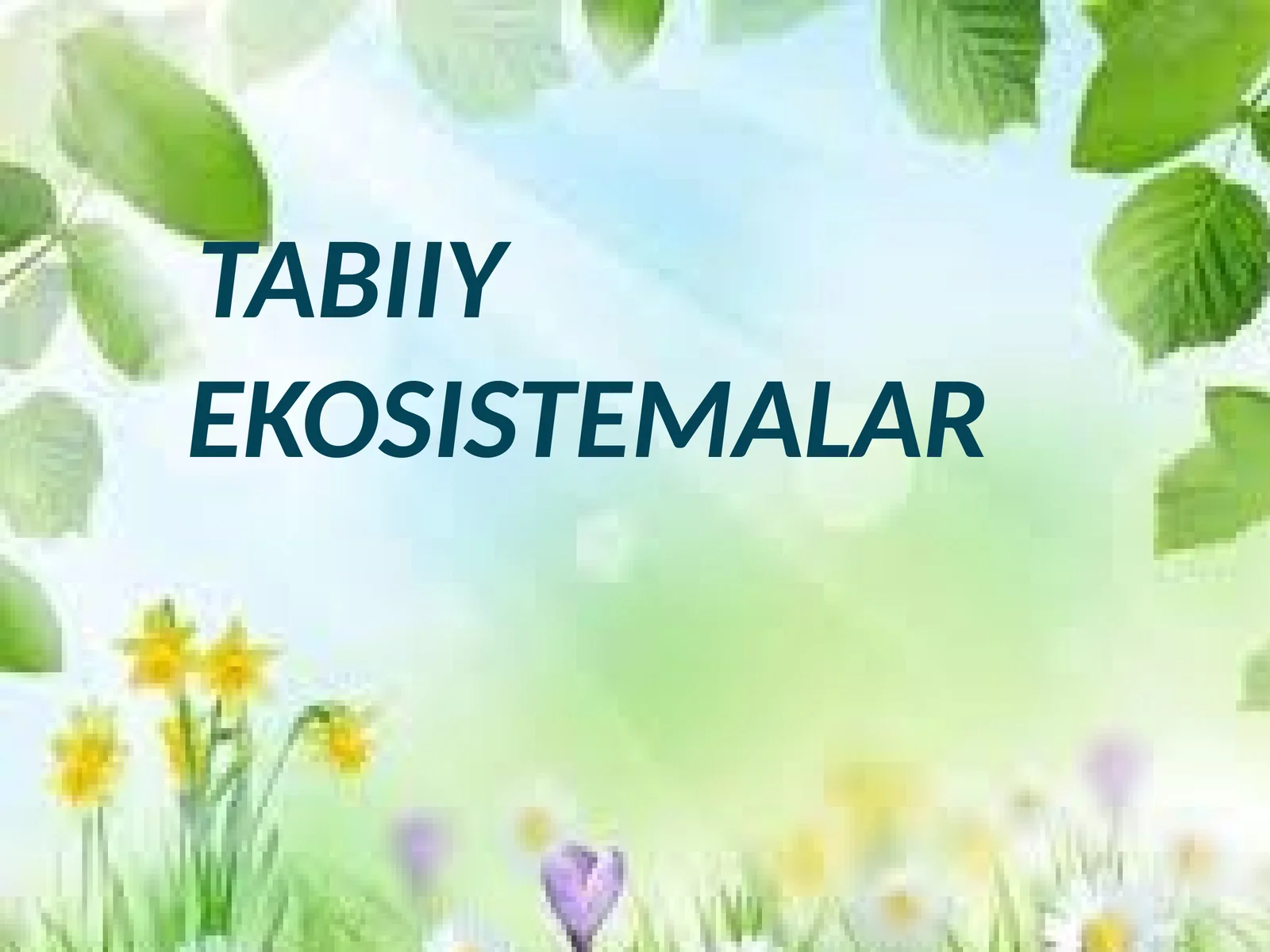 TABIIY EKOSISTEMALAR