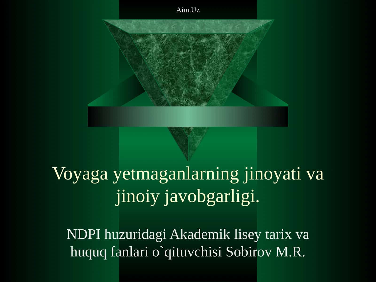 Voyaga etmaganlar ning jinoyati va jinoiy javobgarligi