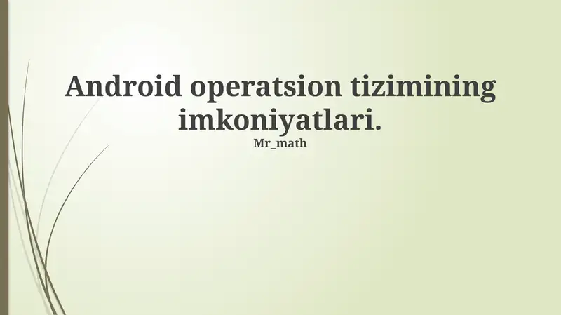 Android operatsion tizimi