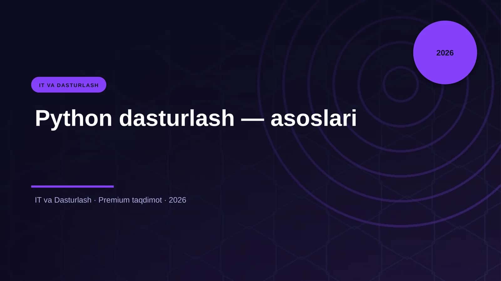 Python dasturlash — asoslari