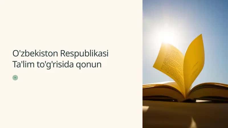 O'zbekiston Respublikasi Ta'lim to'g'risida qonun