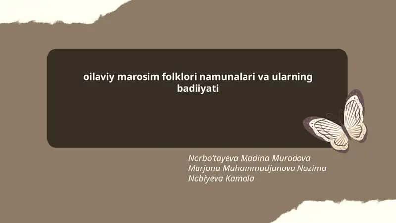 Nikoh marosimi folklori namunalari va ularning badiiyati