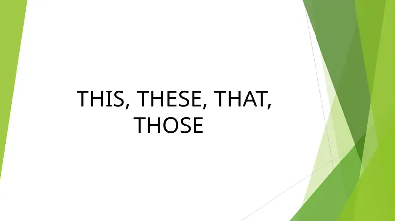 Demonstrative Pronouns