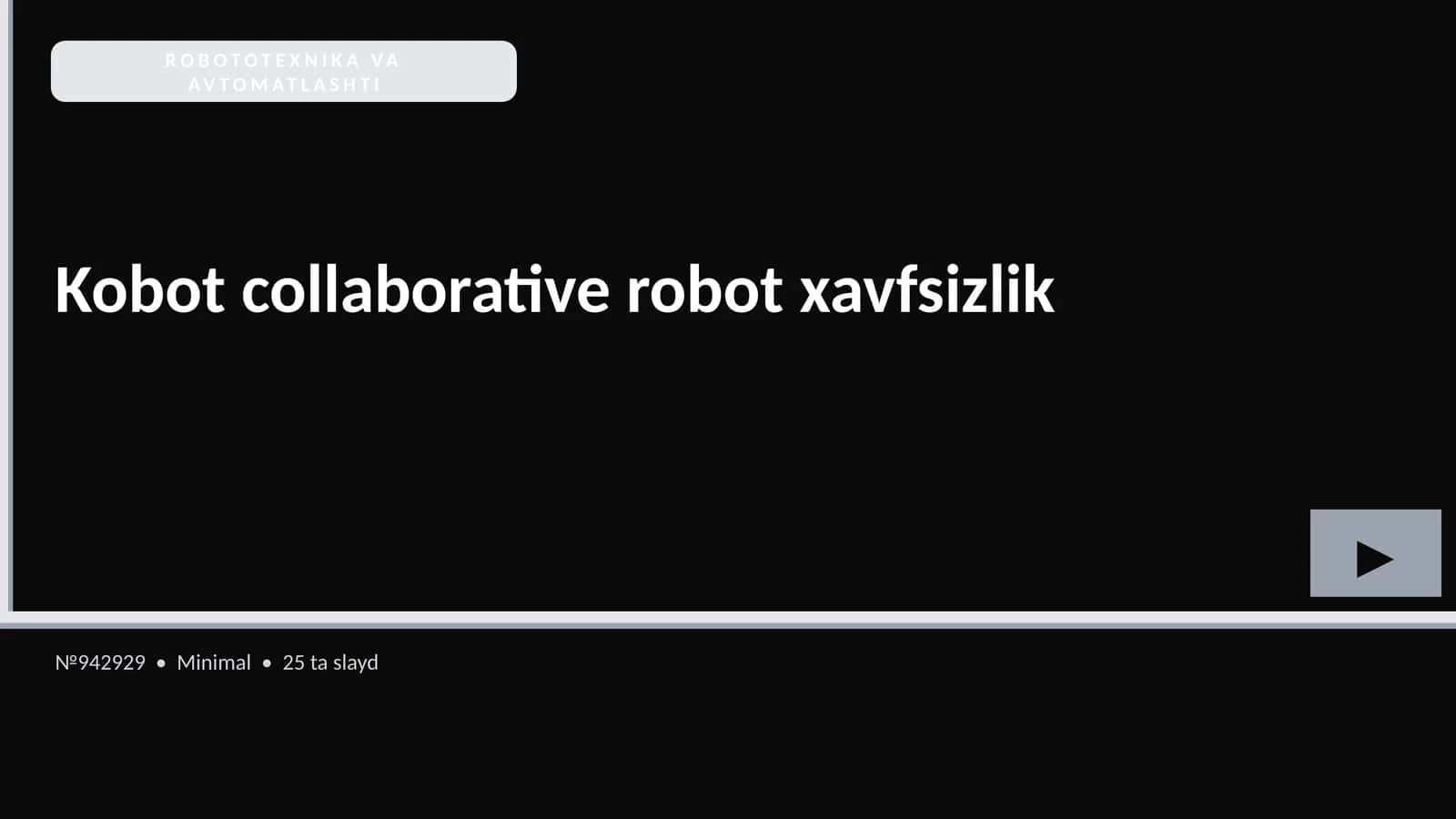 ROBOTOTEXNIKA VA AVTOMATLASHTI