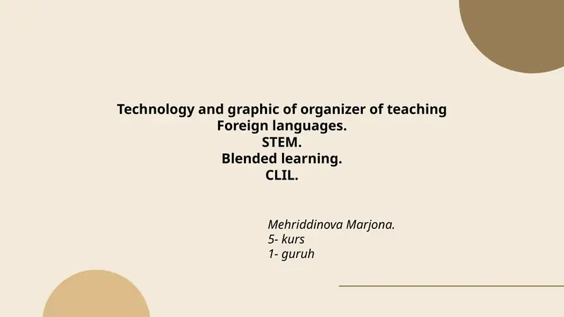 Technology and graphic of organizer of teaching Foreign languages