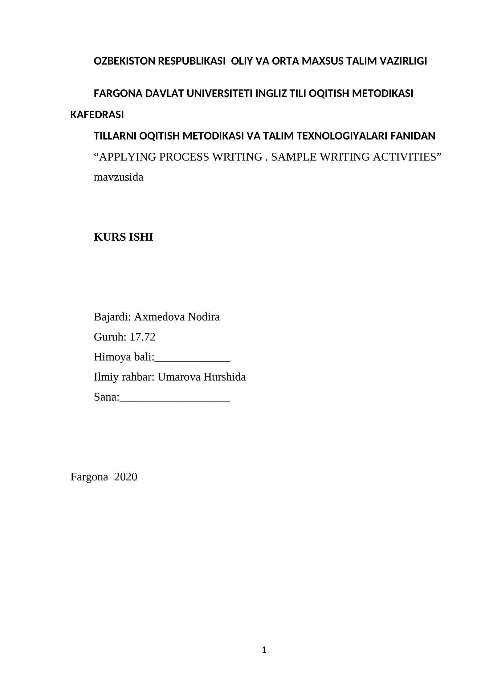 APPLYING PROCESS WRITING. SAMPLE WRITING ACTIVITIES