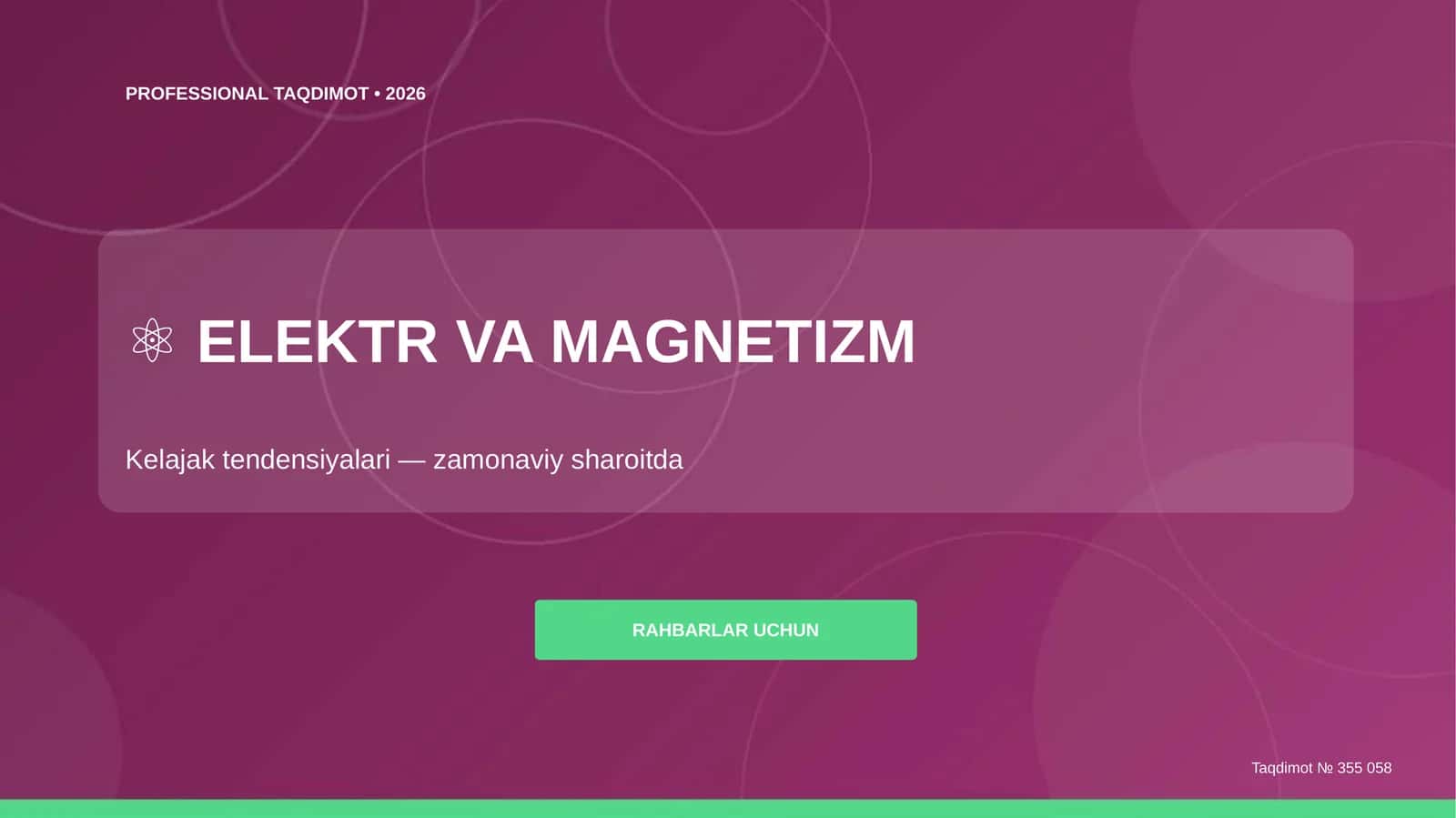 ELEKTR VA MAGNETIZM