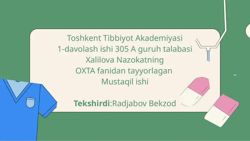 Umurtqa poğonasi patalogiyalarini operativ davolash usullari