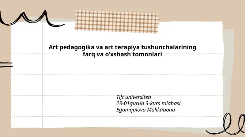 Art pedagogika va art terapiya tushunchalarining farq va o‘xshash tomonlari