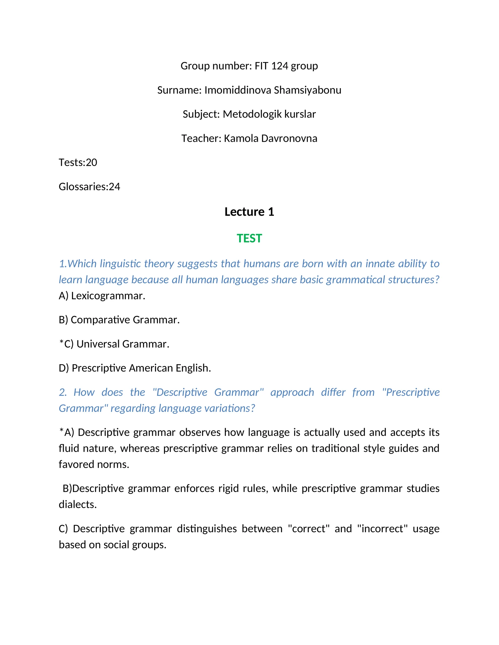 Metodologik kurslar