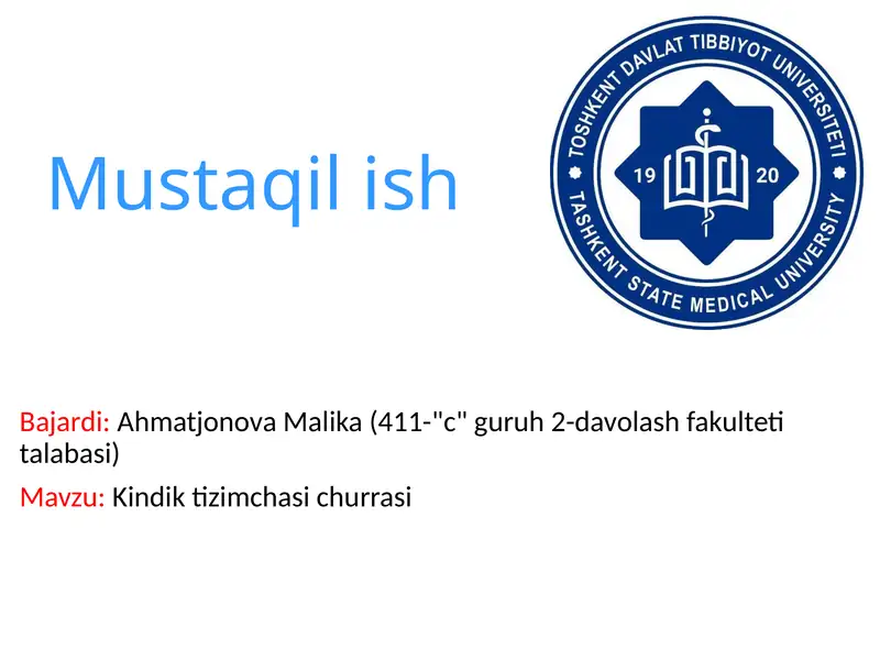Kindik tizimchasi churrasi haqida umumiy ma'lumot