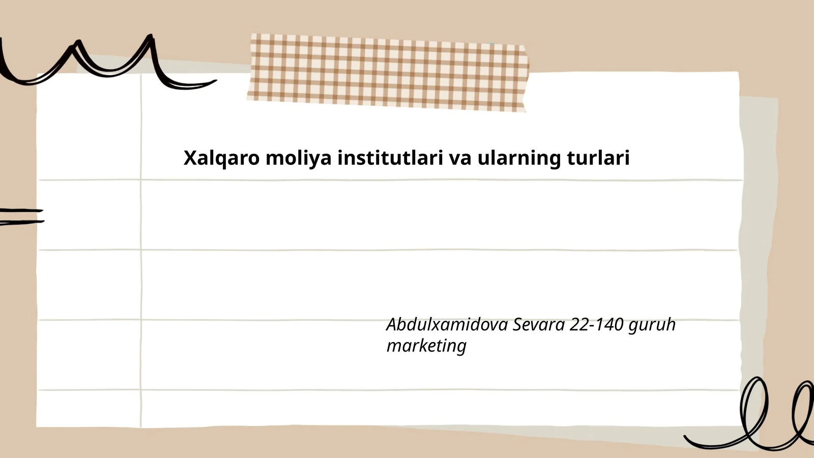 Xalqaro moliya institutlari va ularning turlari