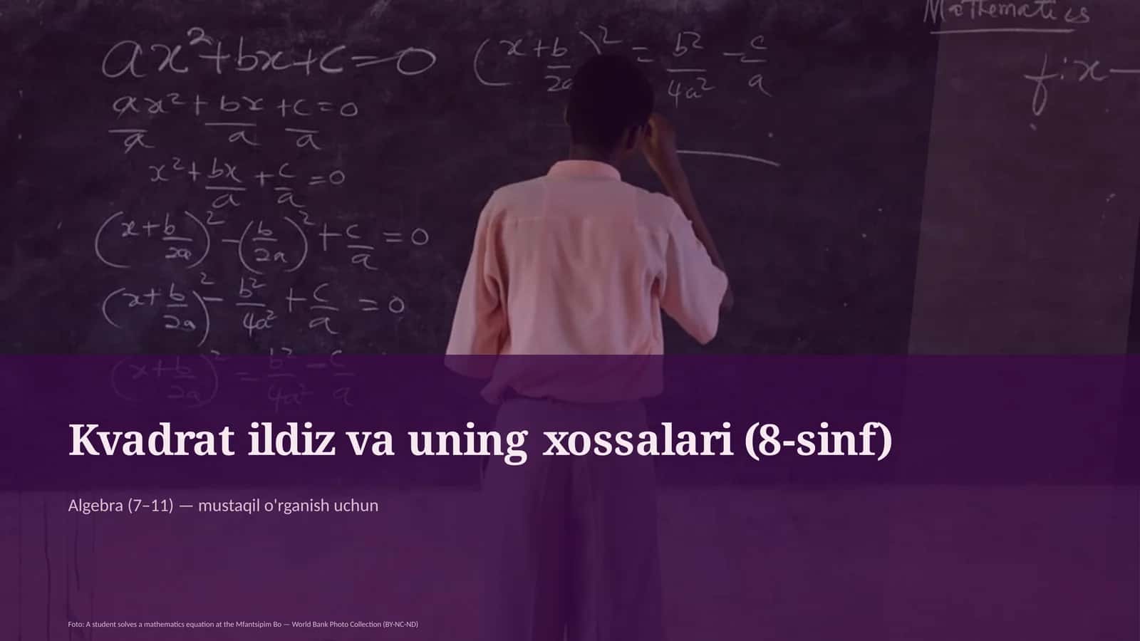 Kvadrat ildiz va uning xossalari (8-sinf)