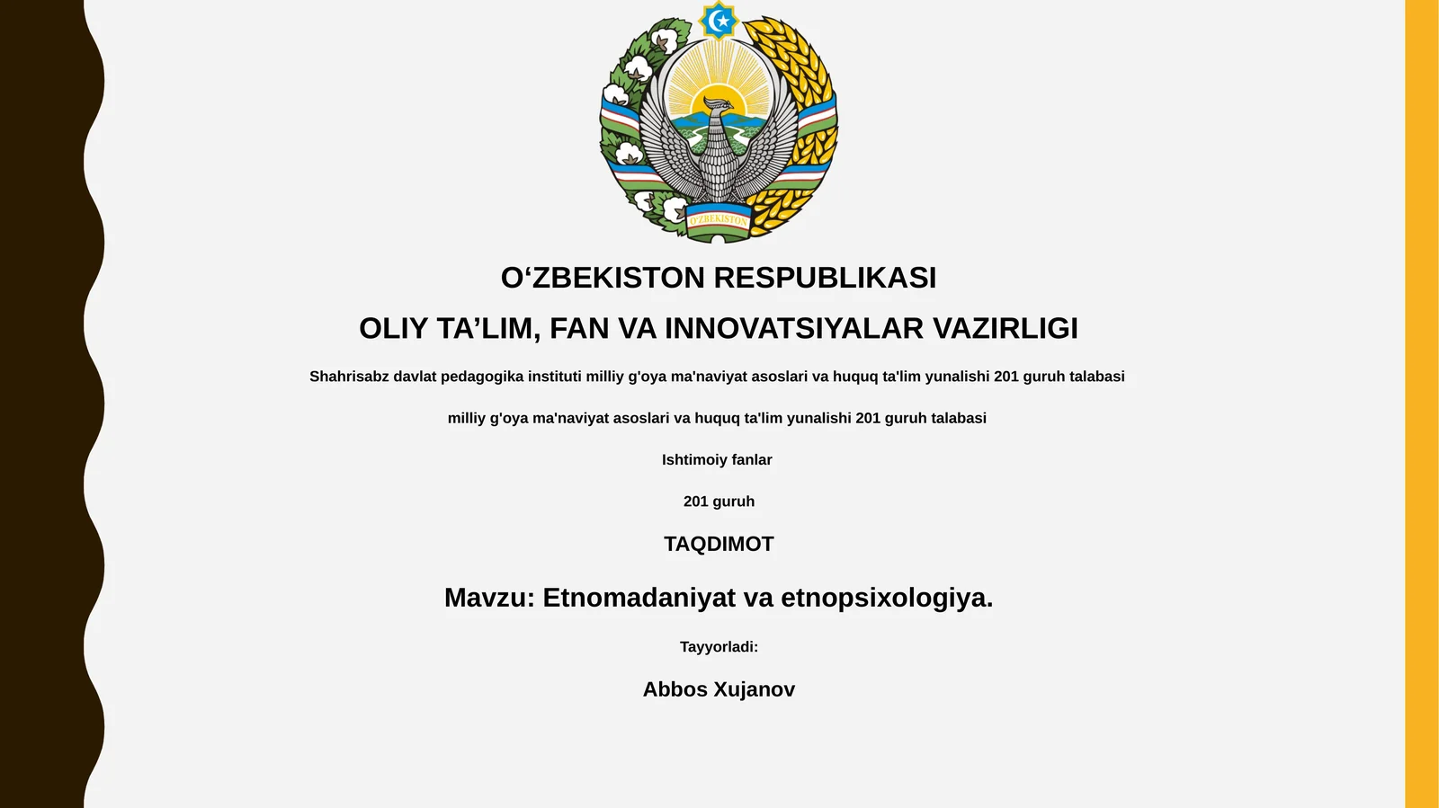 Etnomadaniyat va etnopsixologiya
