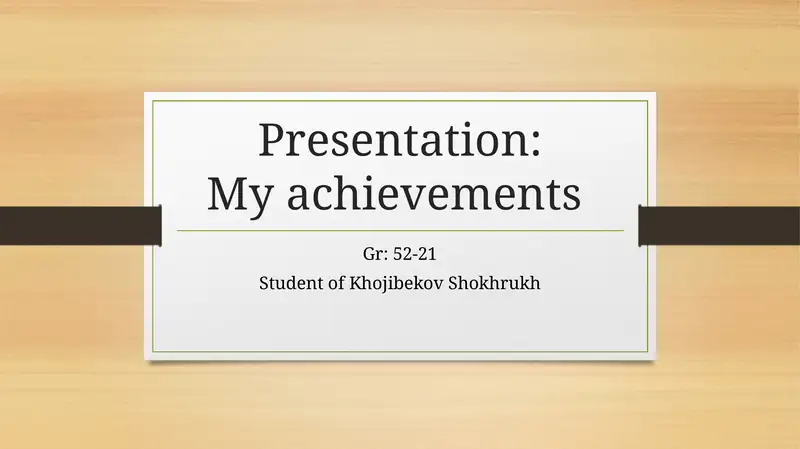 My achievements