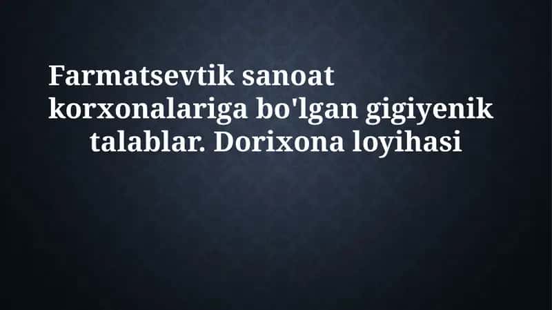 Dorixona loyihasi