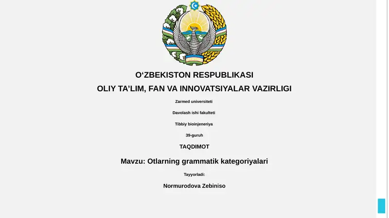 Otlarning grammatik kategoriyalari
