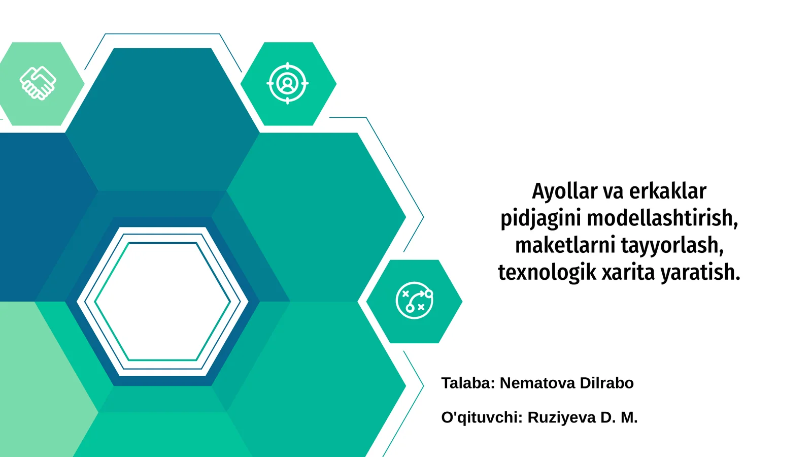 Ayollar va erkaklar pidjagini modellashtirish