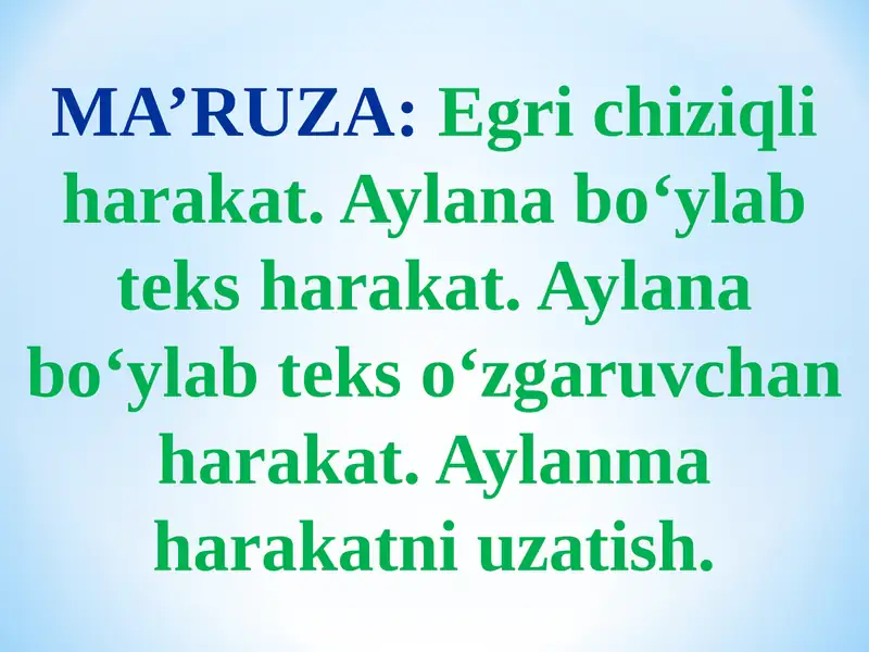 Egri chiziqli harakat
