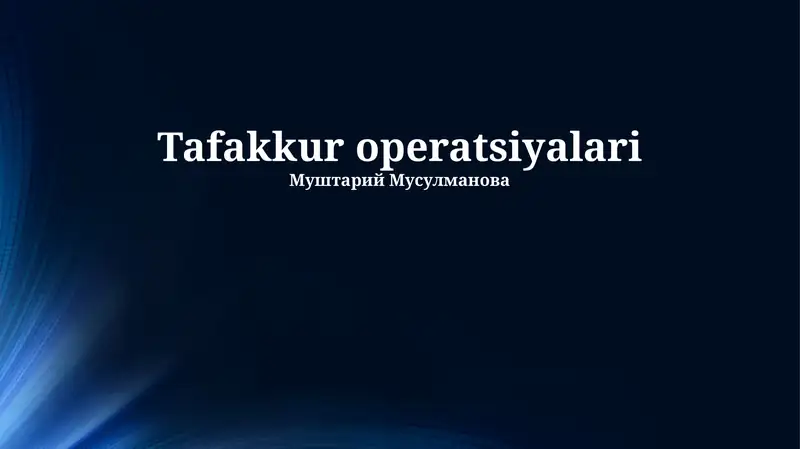 Tafakkur operatsiyalari