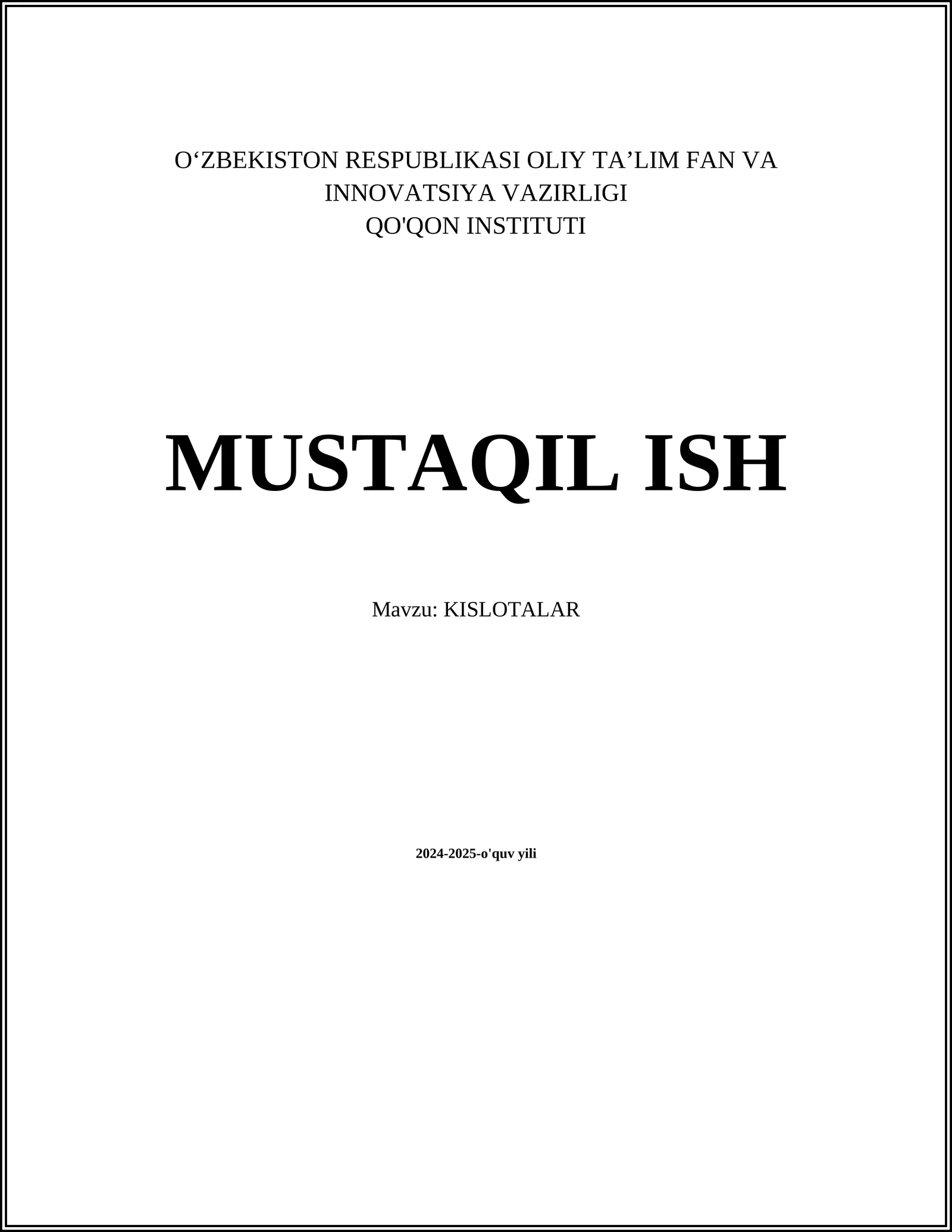 KISLOTALAR