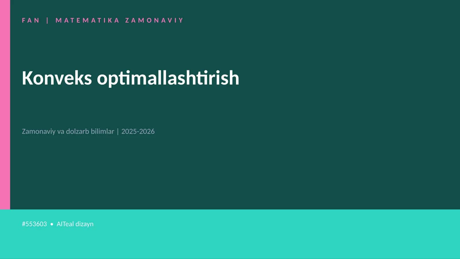Konveks optimallashtirish