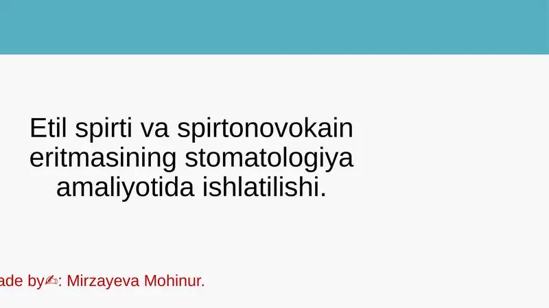 Etil spirti va spirtonovokain eritmasi