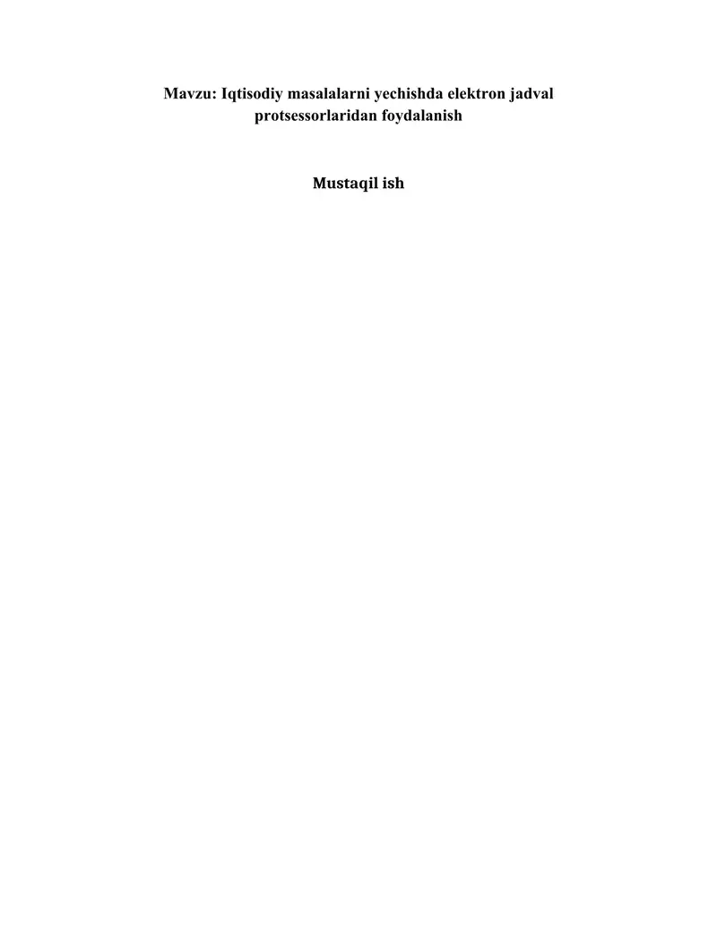 Elektron jadval protsessorlari