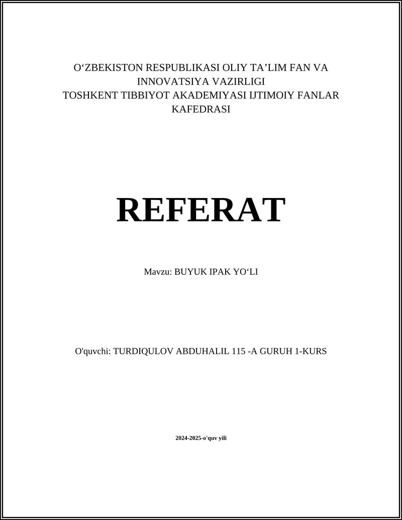 BUYUK IPAK YOʻLI
