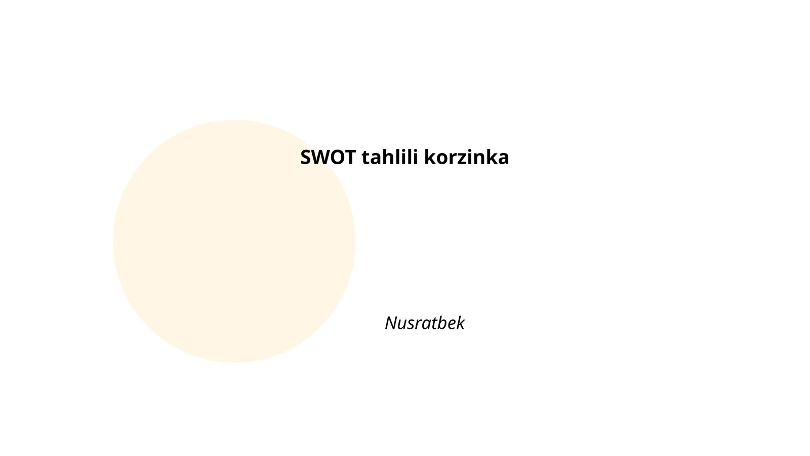 Bozor imkoniyatlari tahlili
