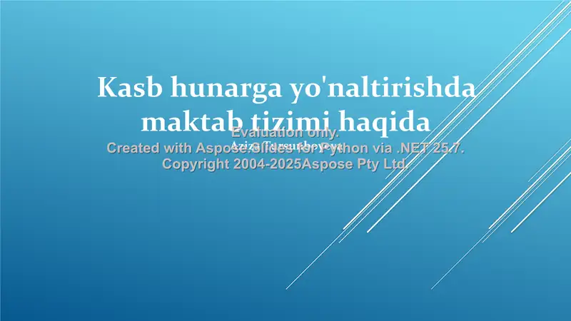 Kasb-hunar ta'limi tizimi haqida