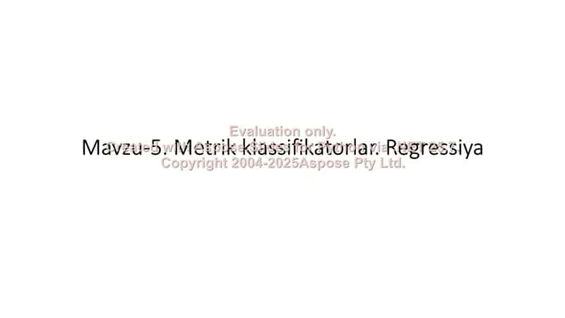 Metrik klassifikatorlar