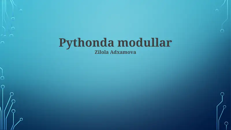 Pythonda modullar