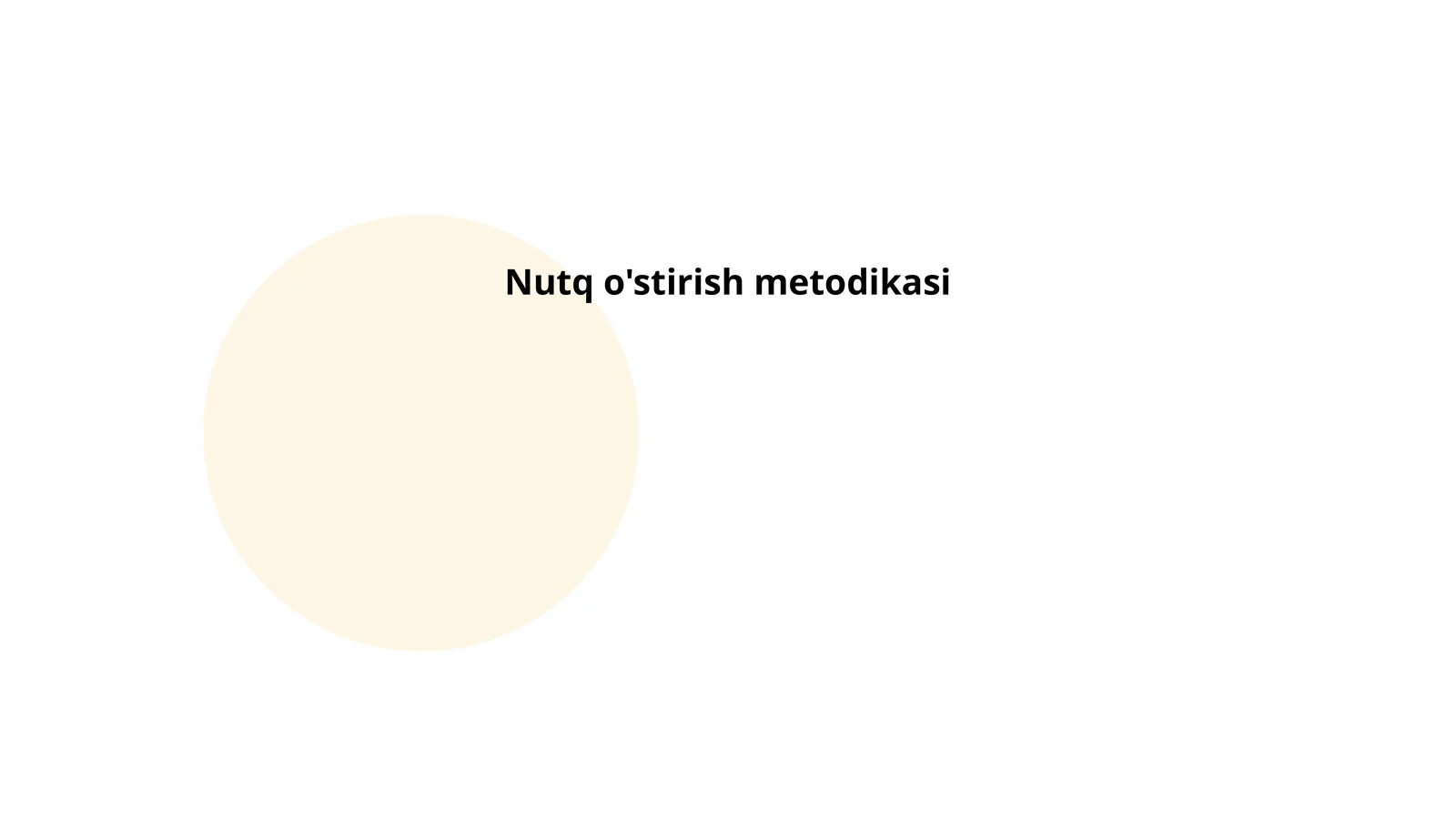 Nutq o'stirish metodikasi