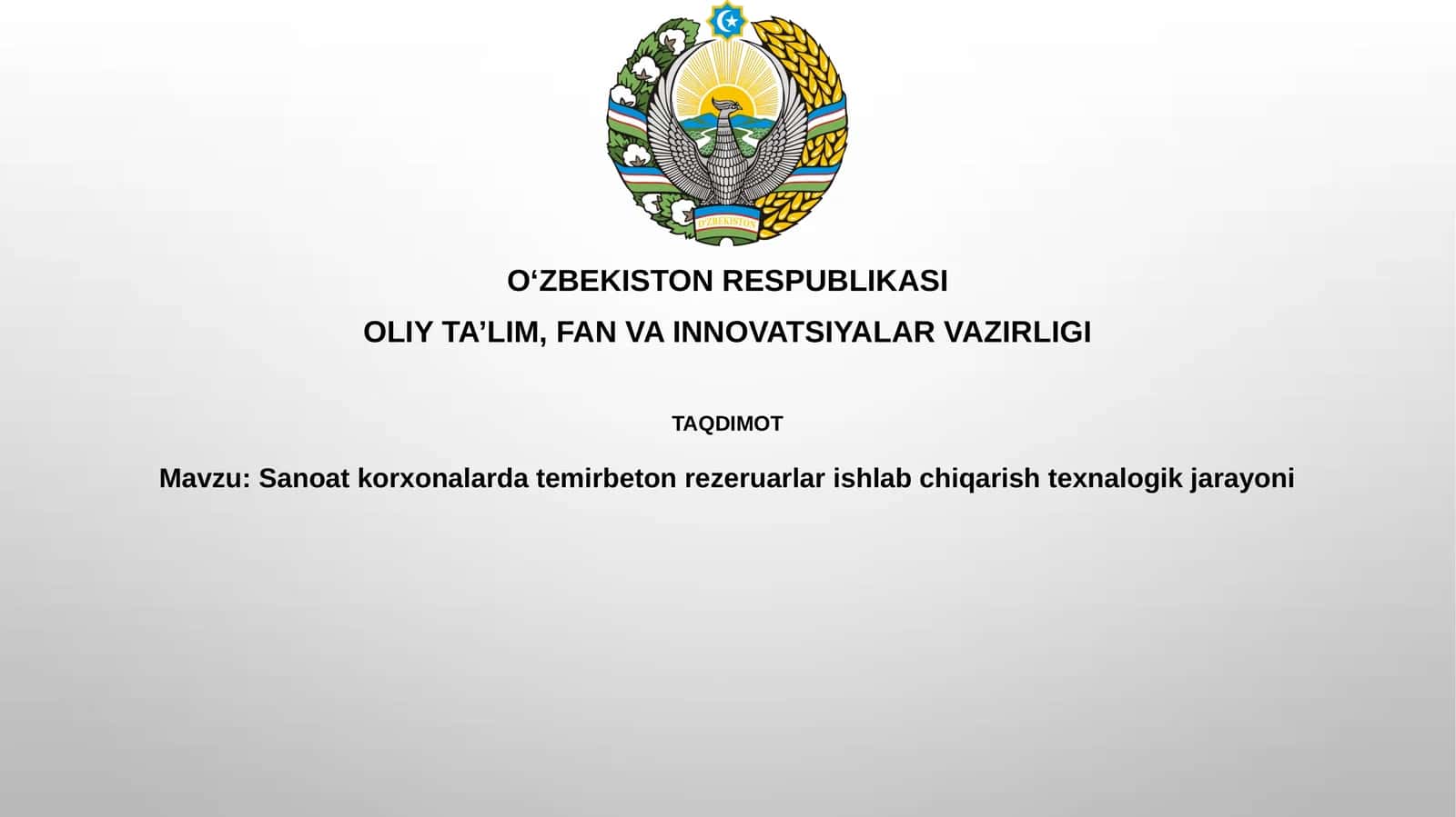 Sanoatkorxonalardatemirbetonrezeruarlarishlabchiqarishtexnalogikjarayoni