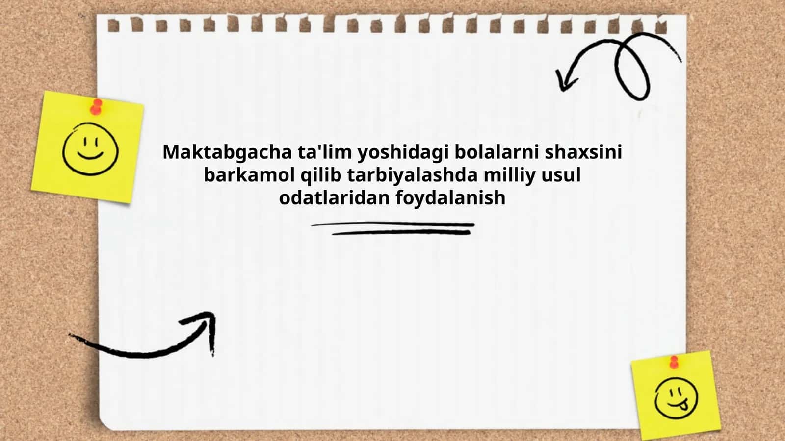 Maktabgacha ta'lim yoshidagi bolalarni shaxsini barkamol qilib tarbiyalashda milliy usul odatlaridan foydalanish