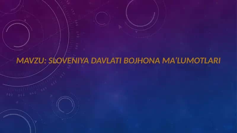 Sloveniya davlati bojhona ma’lumotlari