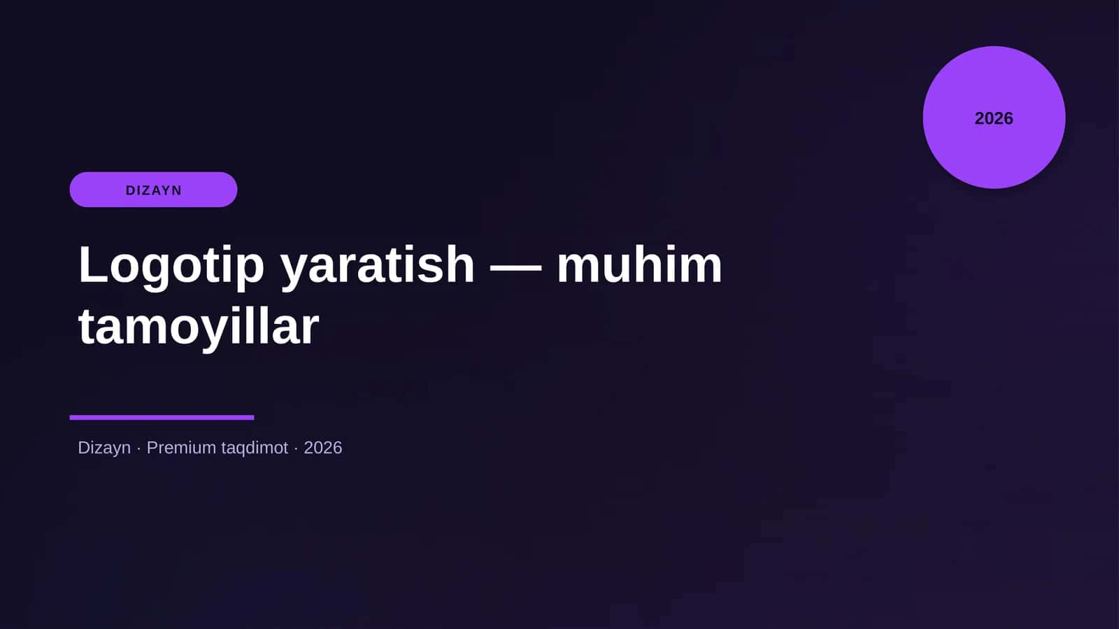 Mavzu: Logotip yaratish — muhim tamoyillar