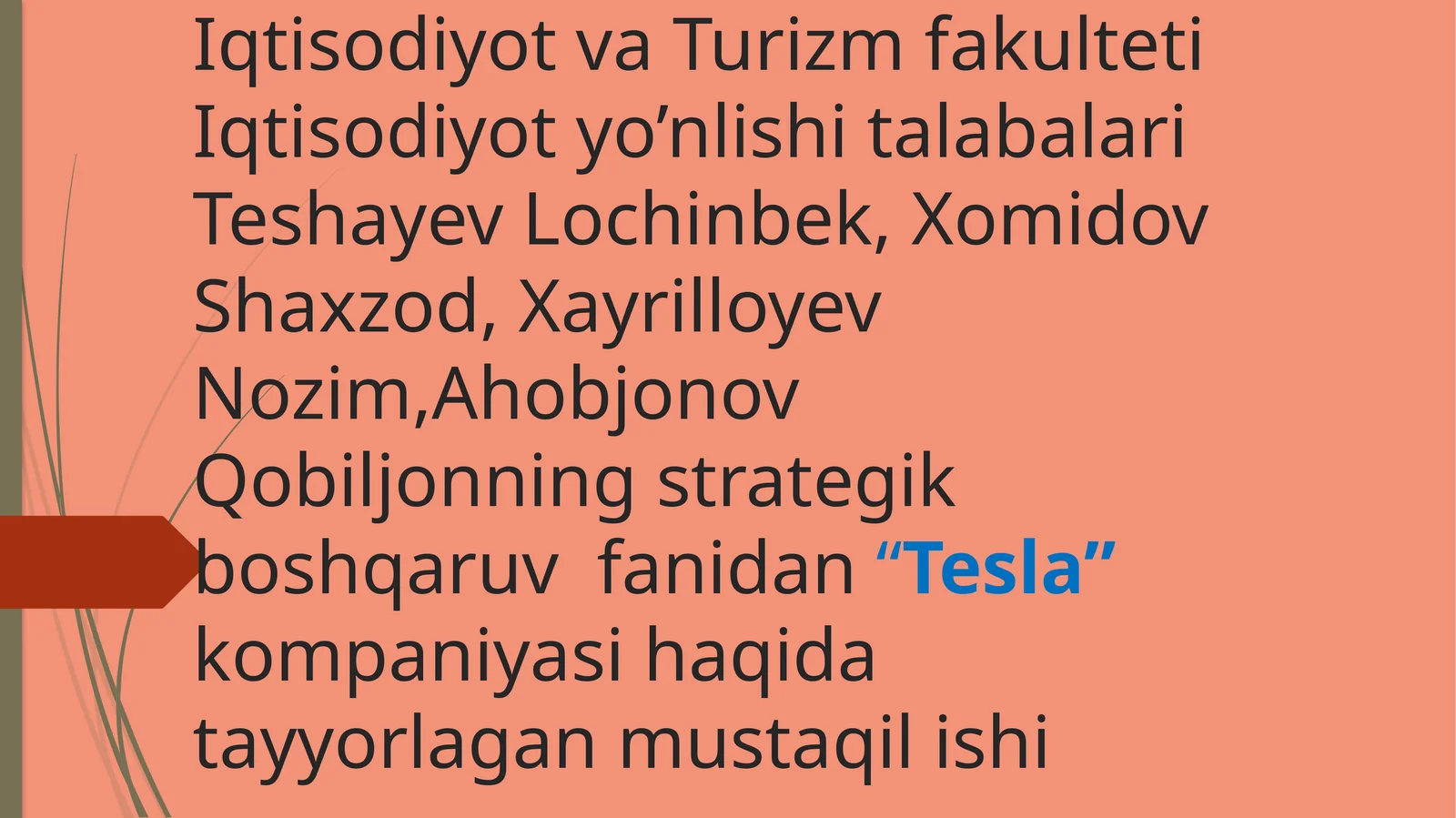 Tesla kompaniyasi haqida