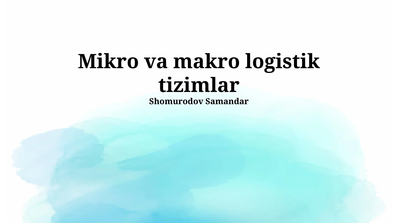 Mikro va makro logistik tizimlar
