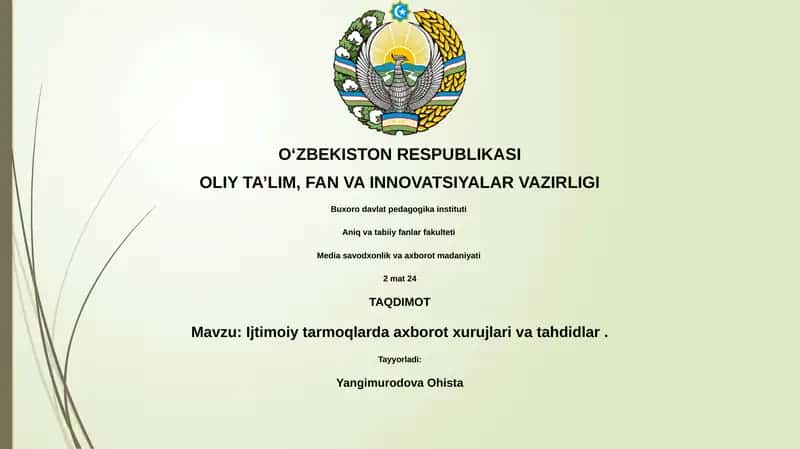 Ijtimoiy tarmoqlarda axborot xurujlari va tahdidlar