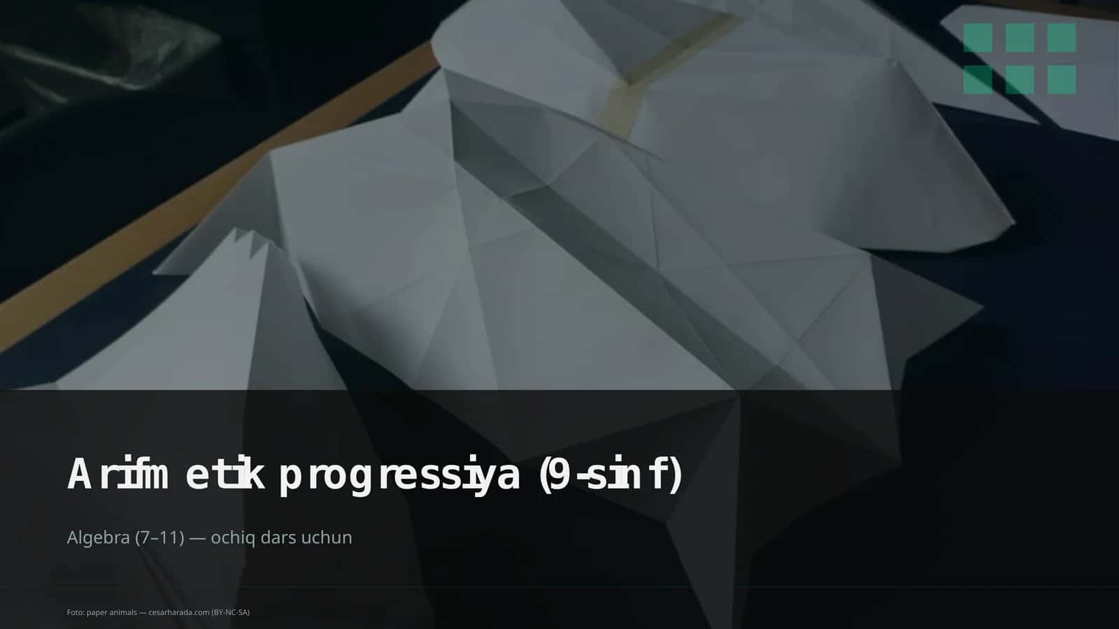 Arifmetik progressiya (9-sinf)