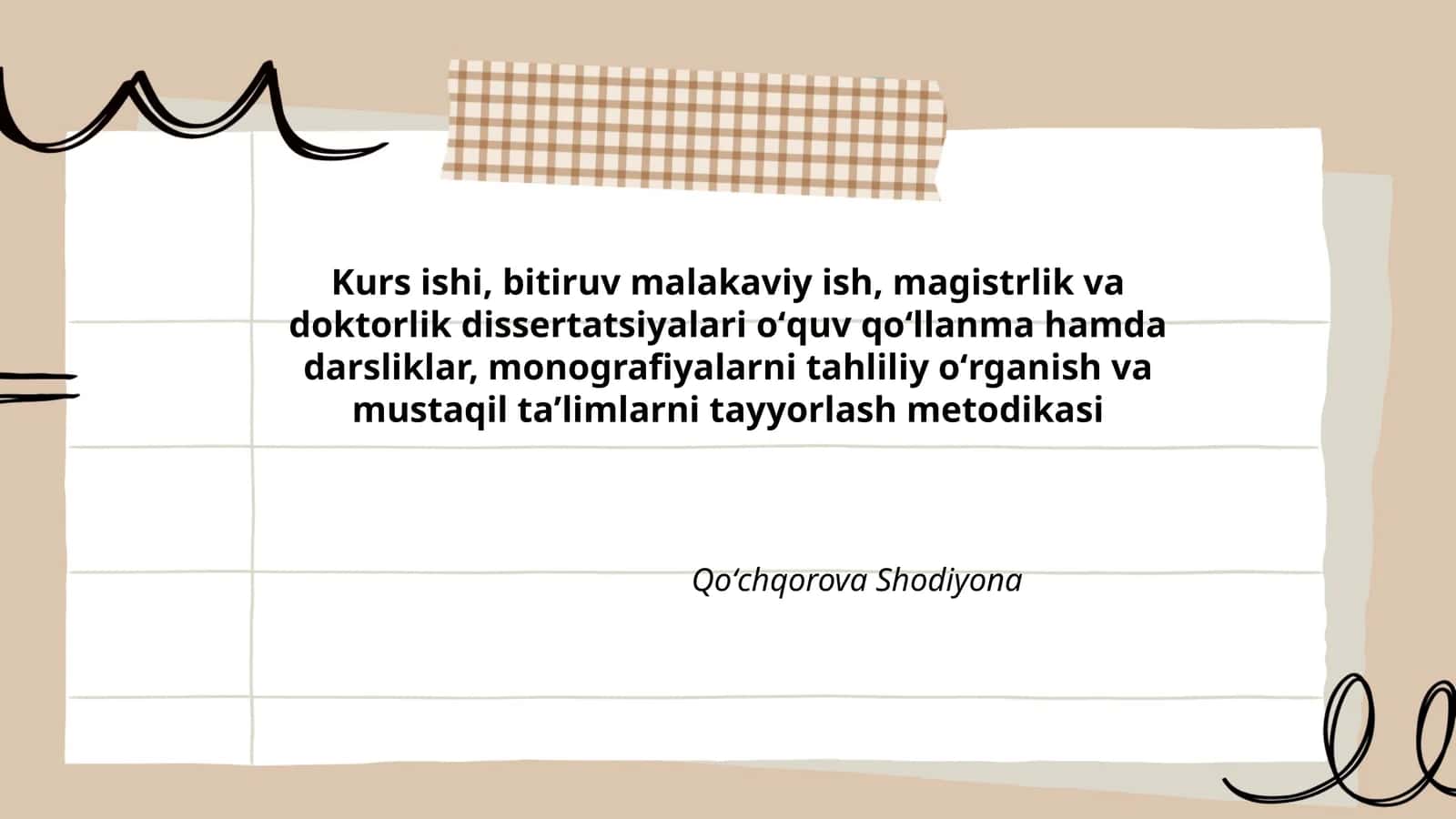 Qoʻchqorova Shodiyona