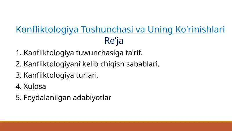 Konfliktologiya Tushunchasi va Uning Ko'rinishlari