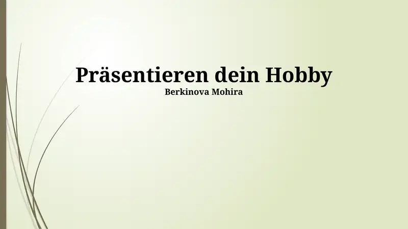 Präsentieren dein Hobby
