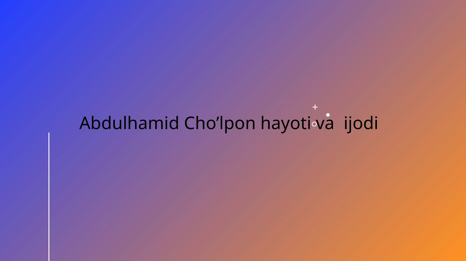 Abdulhamid Cho’lpon hayoti va ijodi