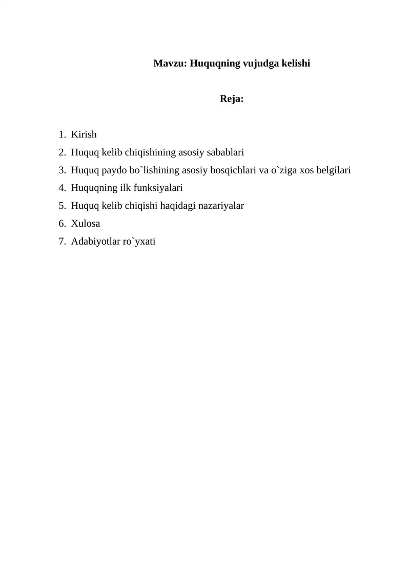 Huquqning vujudga kelishi