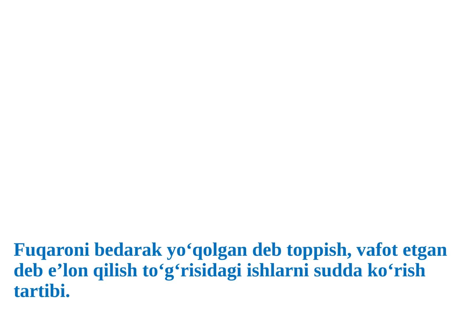 Fuqarolik sudi shaxslarini yuritishning huquqiy tartibi